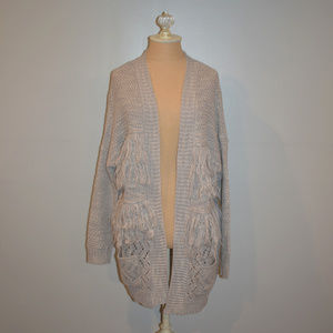 Romeo + Juliet Couture Open Front Fringe Cardigan